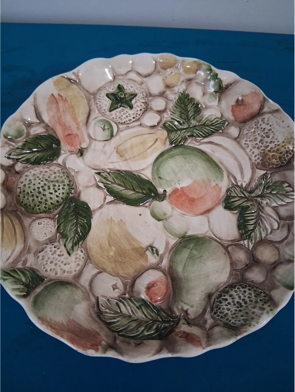 Vintage Hand-Painted Ceramic Fruit Plate